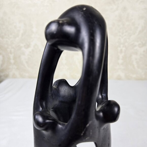 Ri-Ri-Ku Family Tree Black Soapstone Sculpture Handmade in Kenya - Picture 6 of 7